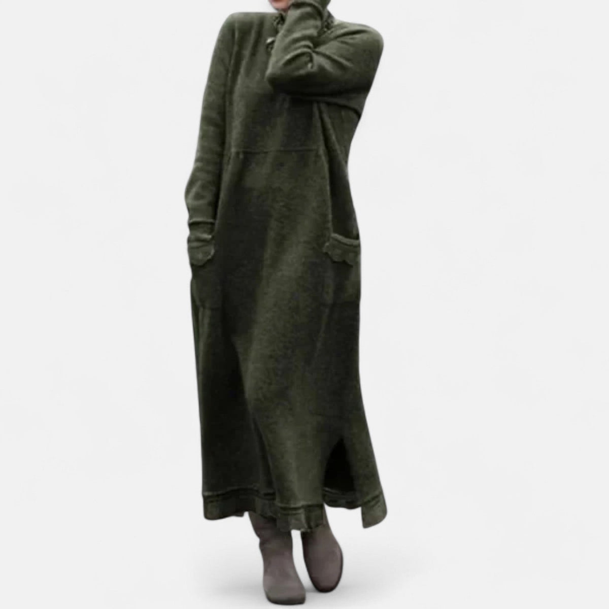 Women's Maxi Knit Dress with Mock Neck