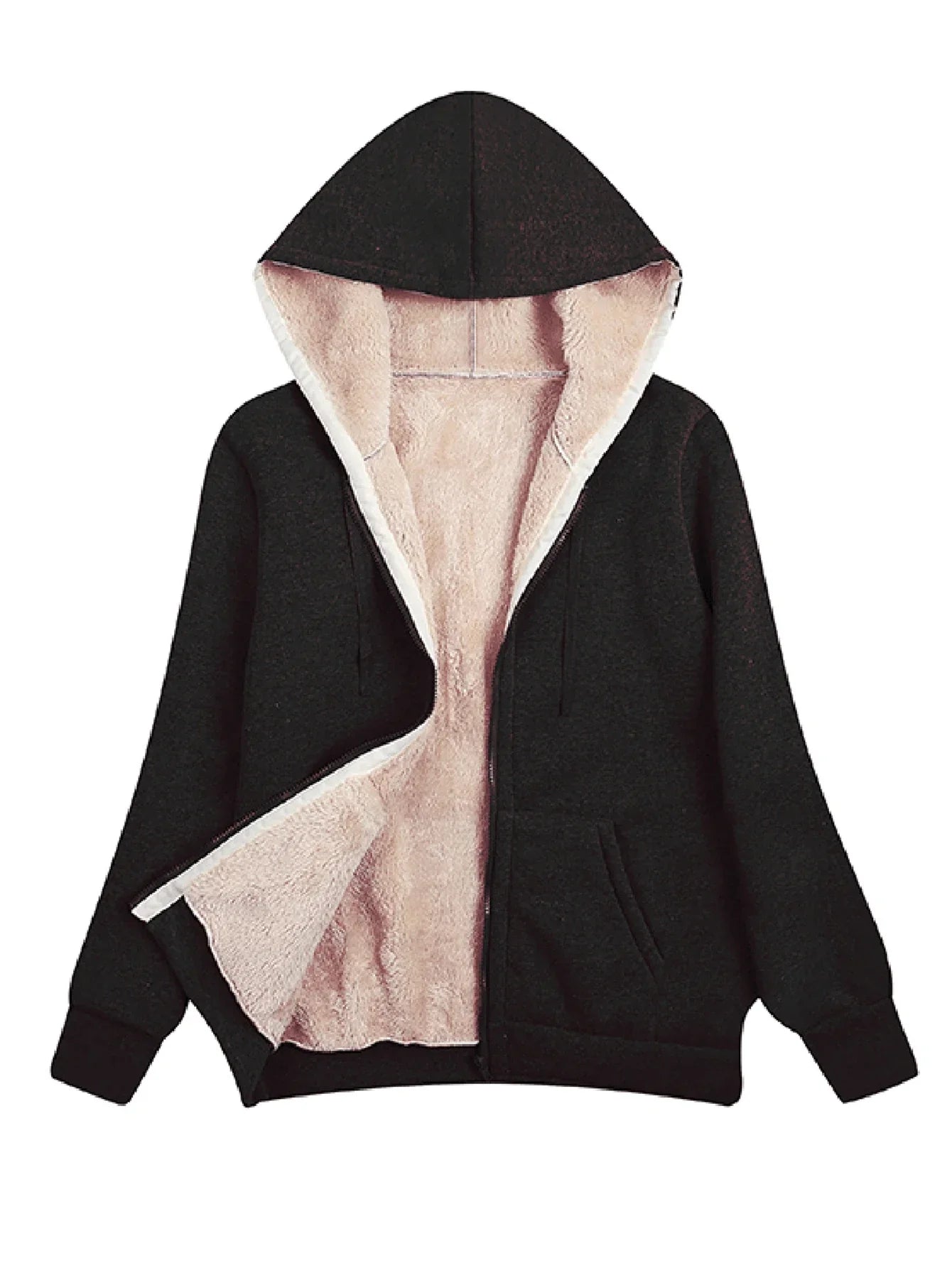 Comfortable Warm Fleece Jacket for Women with Hood