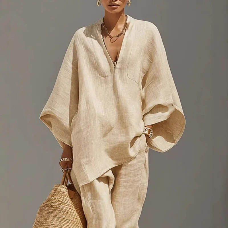 Women's Boho Co-Ord Set with Batwing Sleeve