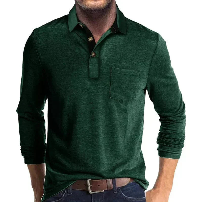 Men’s Classic Casual Long-Sleeve Polo Shirt