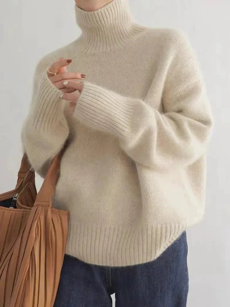 Women's Turtleneck Sweater Soft Knit