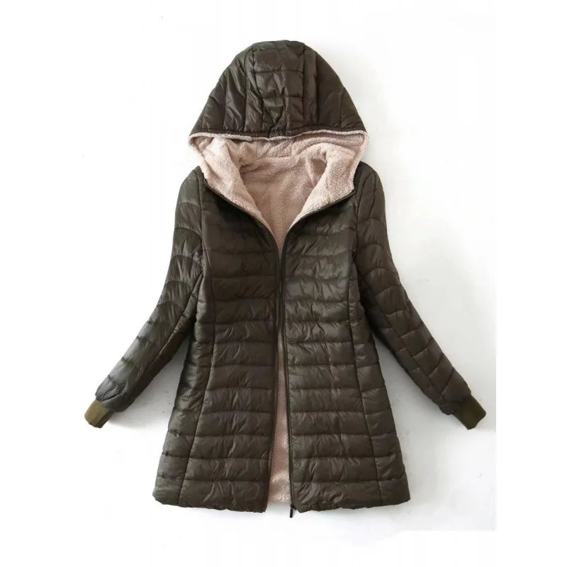 Warm Ladies Fleece Winter Jacket with Hood