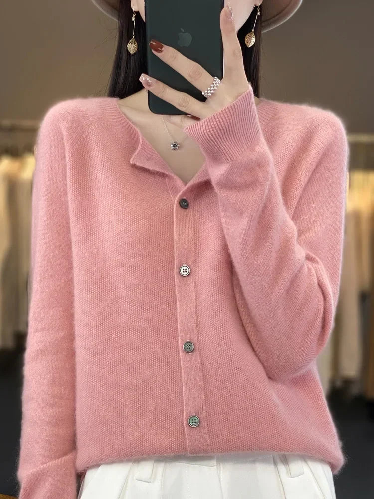 Women's Soft Long Sleeve Button-Up Knit Cardigan