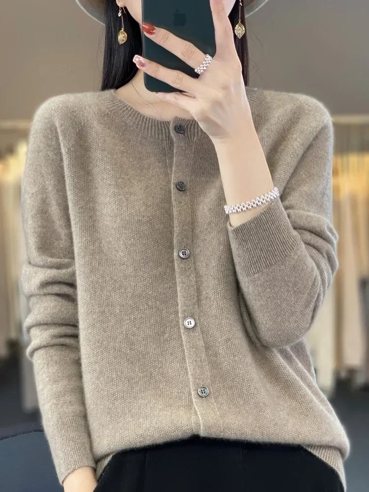 Women's Soft Long Sleeve Button-Up Knit Cardigan