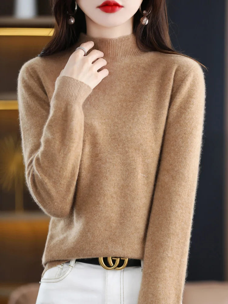 Women's Mock Neck Warm Knit Sweater