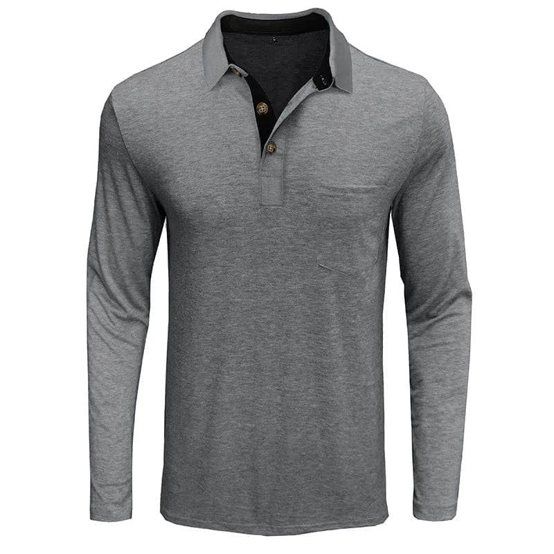 Men’s Classic Casual Long-Sleeve Polo Shirt