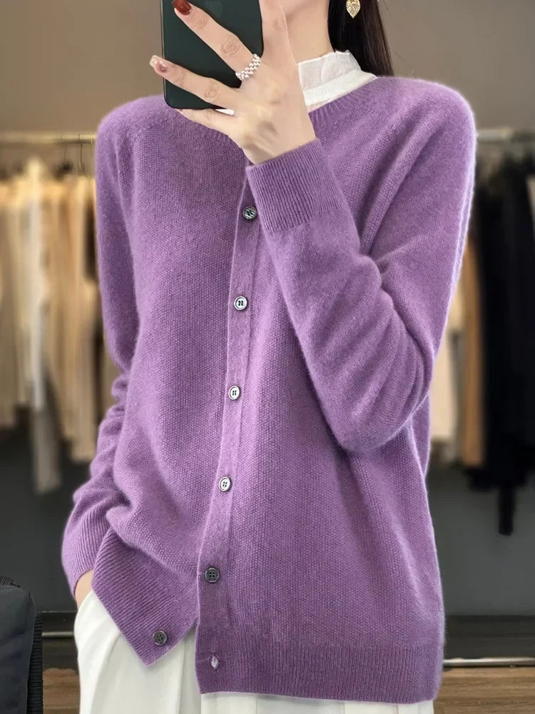 Women's Soft Long Sleeve Button-Up Knit Cardigan