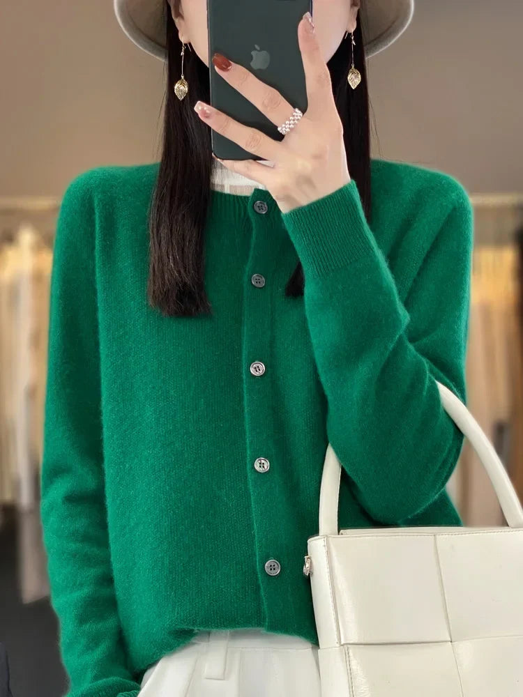 Women's Soft Long Sleeve Button-Up Knit Cardigan