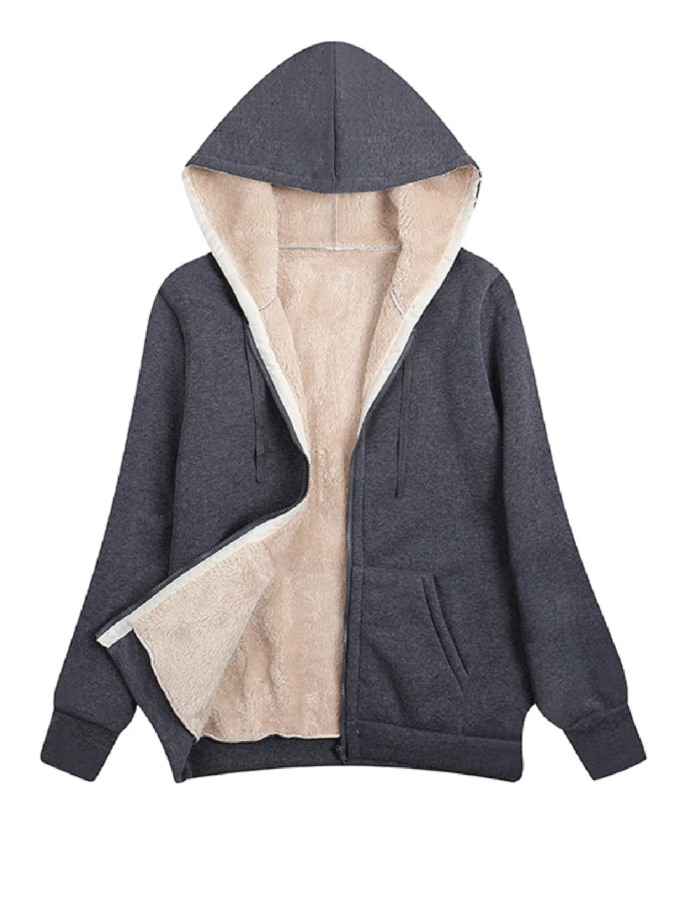Comfortable Warm Fleece Jacket for Women with Hood