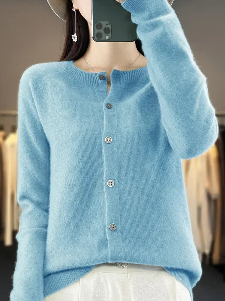 Women's Soft Long Sleeve Button-Up Knit Cardigan