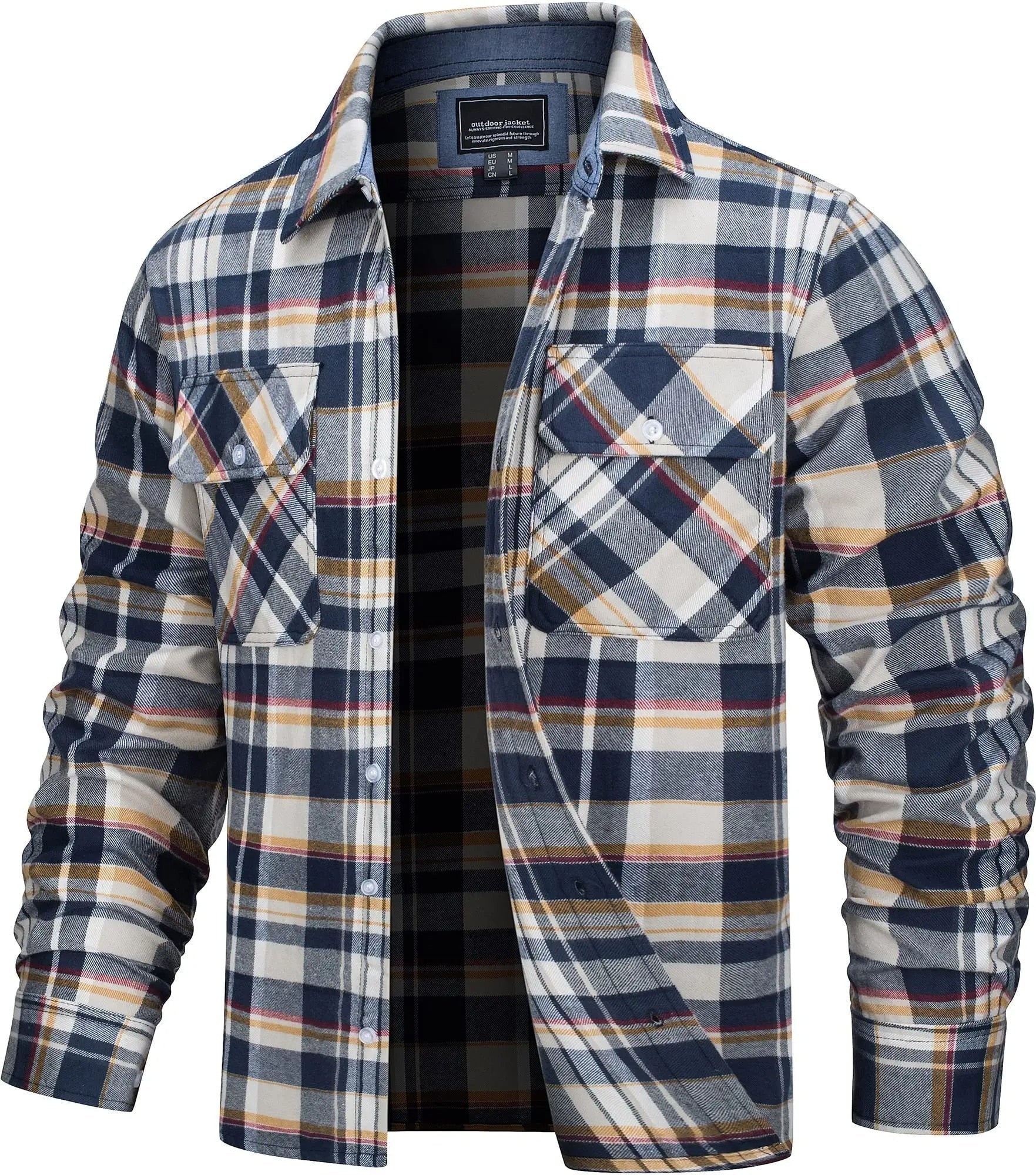 Stylish Cotton Checked Flannel Shirt Jacket