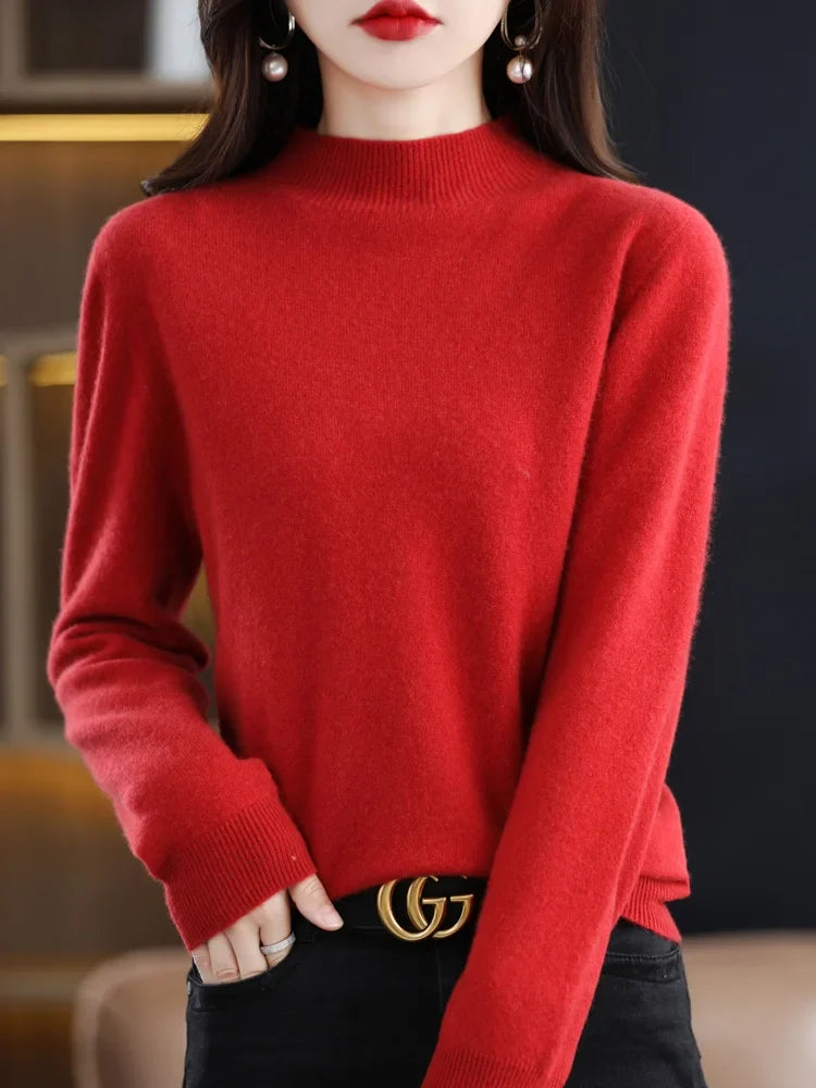 Women's Mock Neck Warm Knit Sweater