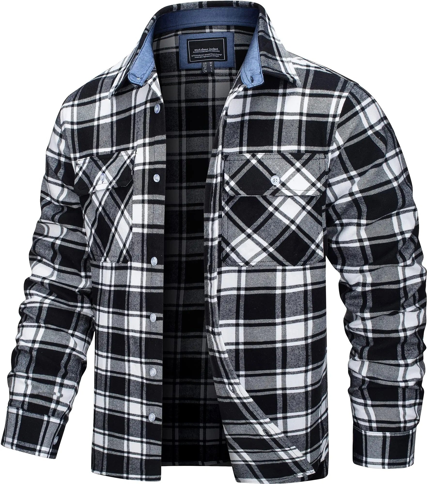 Stylish Cotton Checked Flannel Shirt Jacket