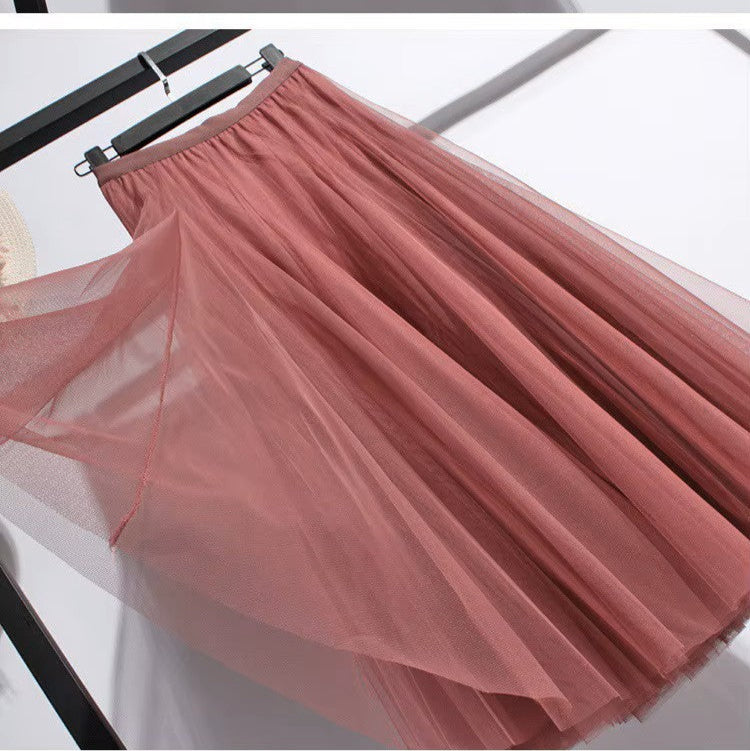 Long Autumn Tulle Skirt
