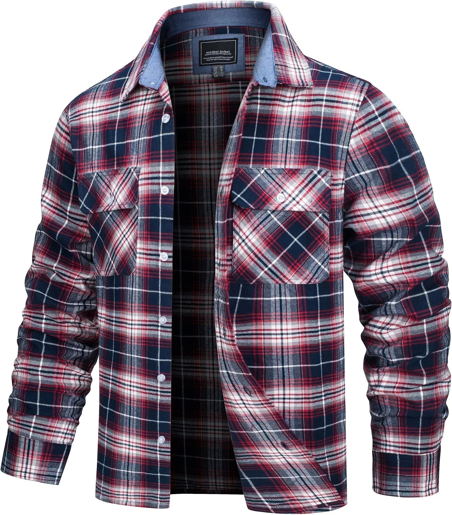 Stylish Cotton Checked Flannel Shirt Jacket