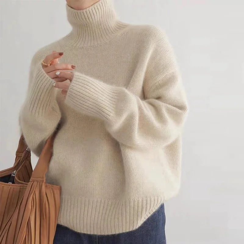 Women's Turtleneck Sweater Soft Knit