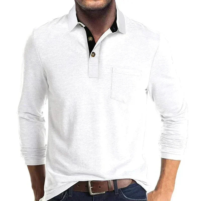 Men’s Classic Casual Long-Sleeve Polo Shirt