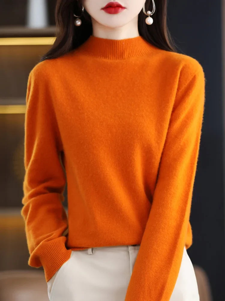 Women's Mock Neck Warm Knit Sweater