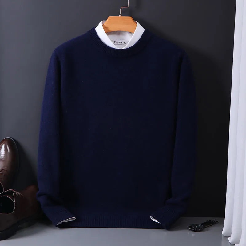 Men's Crew Neck Soft Knit Long Sleeve Sweater