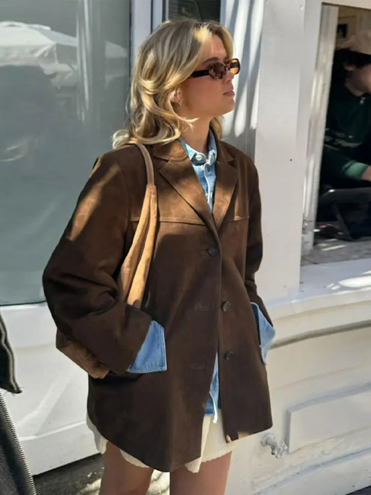 Women's Oversized Suede Jacket