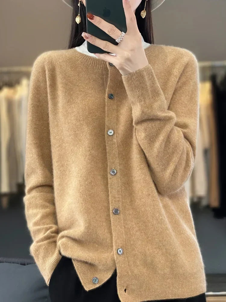 Women's Soft Long Sleeve Button-Up Knit Cardigan