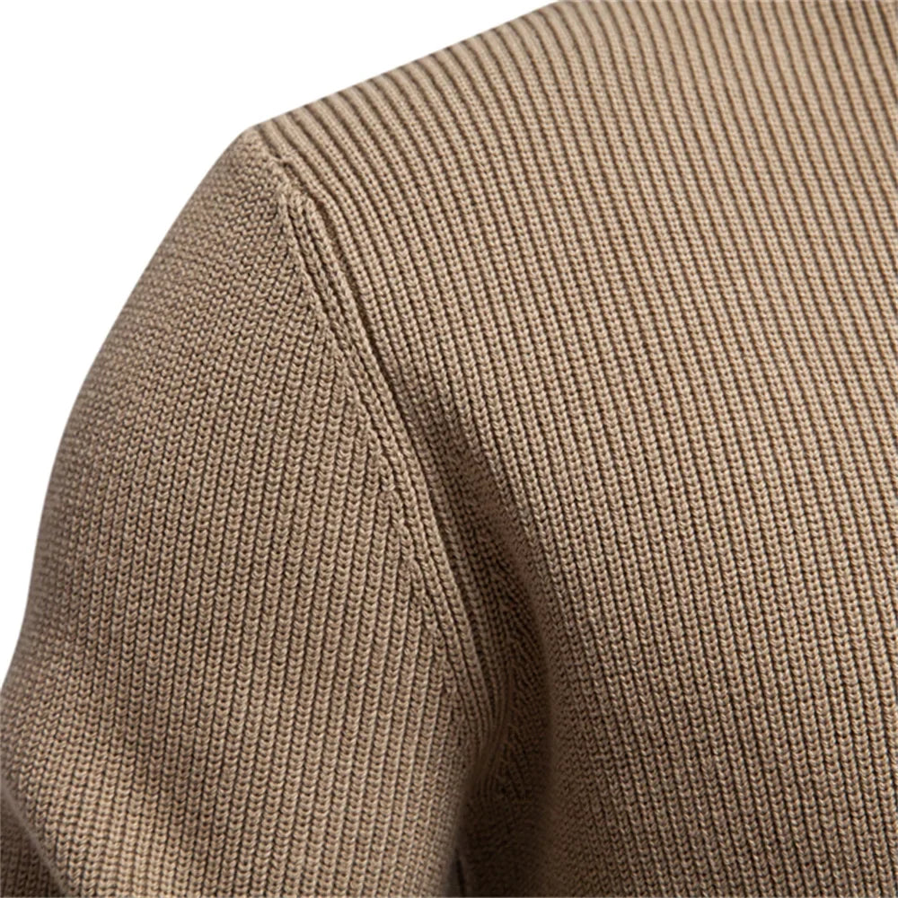 Men's Button-Detail Crew Neck Sweater