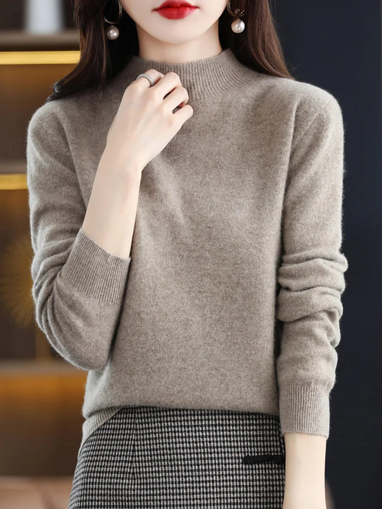 Women's Mock Neck Warm Knit Sweater