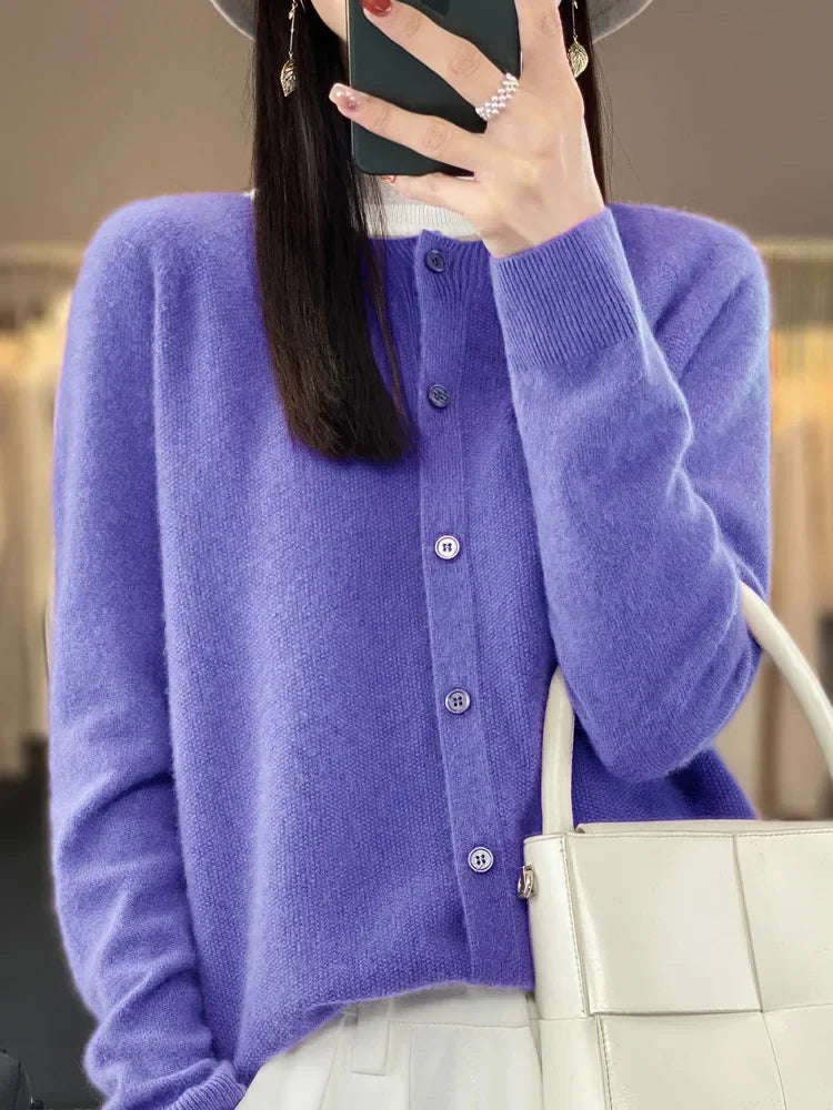Women's Soft Long Sleeve Button-Up Knit Cardigan