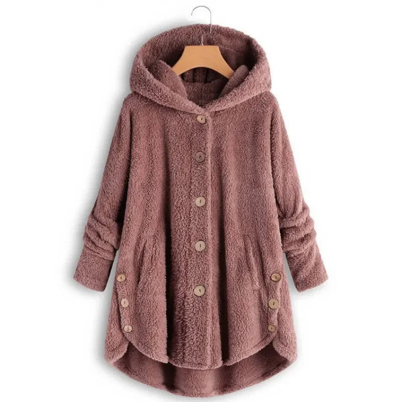 Modern Ladies Fleece Jacket with Warm Hood