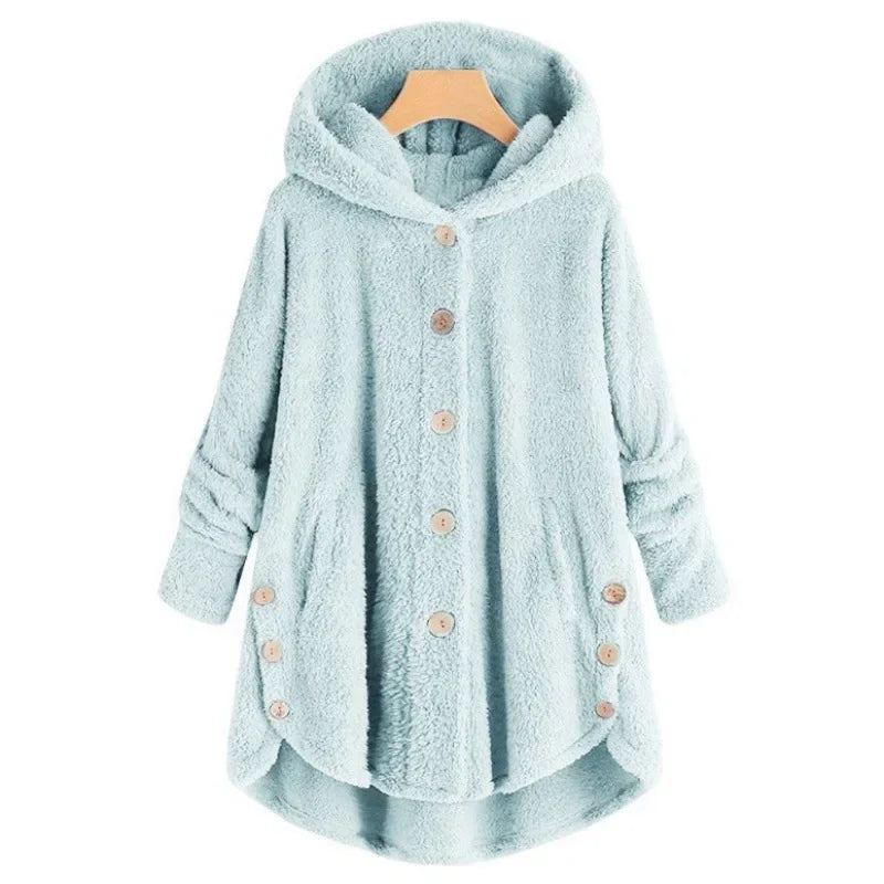 Modern Ladies Fleece Jacket with Warm Hood