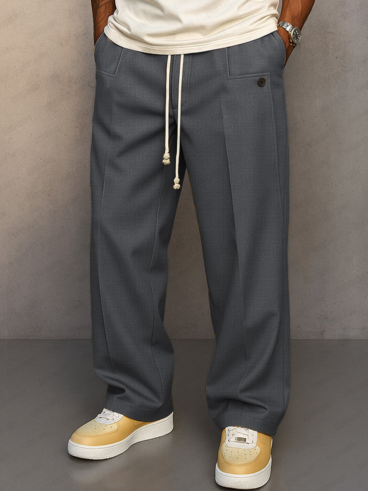 Men’s Casual Wide-Leg Drawstring Pants