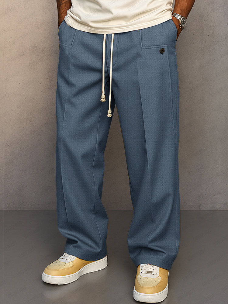 Men’s Casual Wide-Leg Drawstring Pants