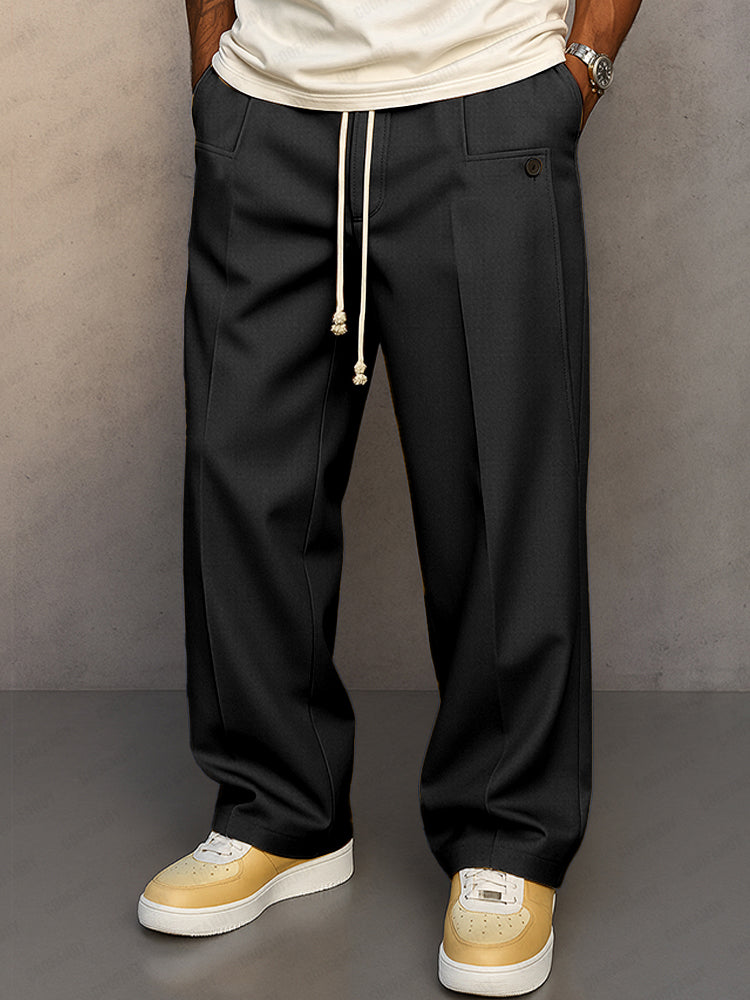 Men’s Casual Wide-Leg Drawstring Pants