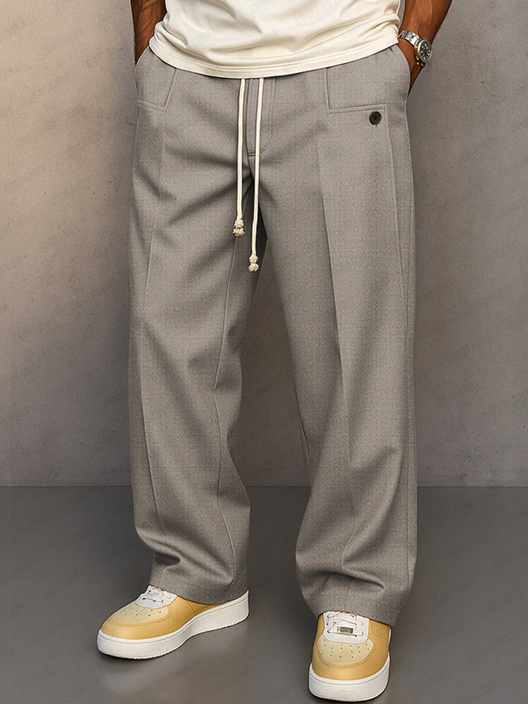 Men’s Casual Wide-Leg Drawstring Pants