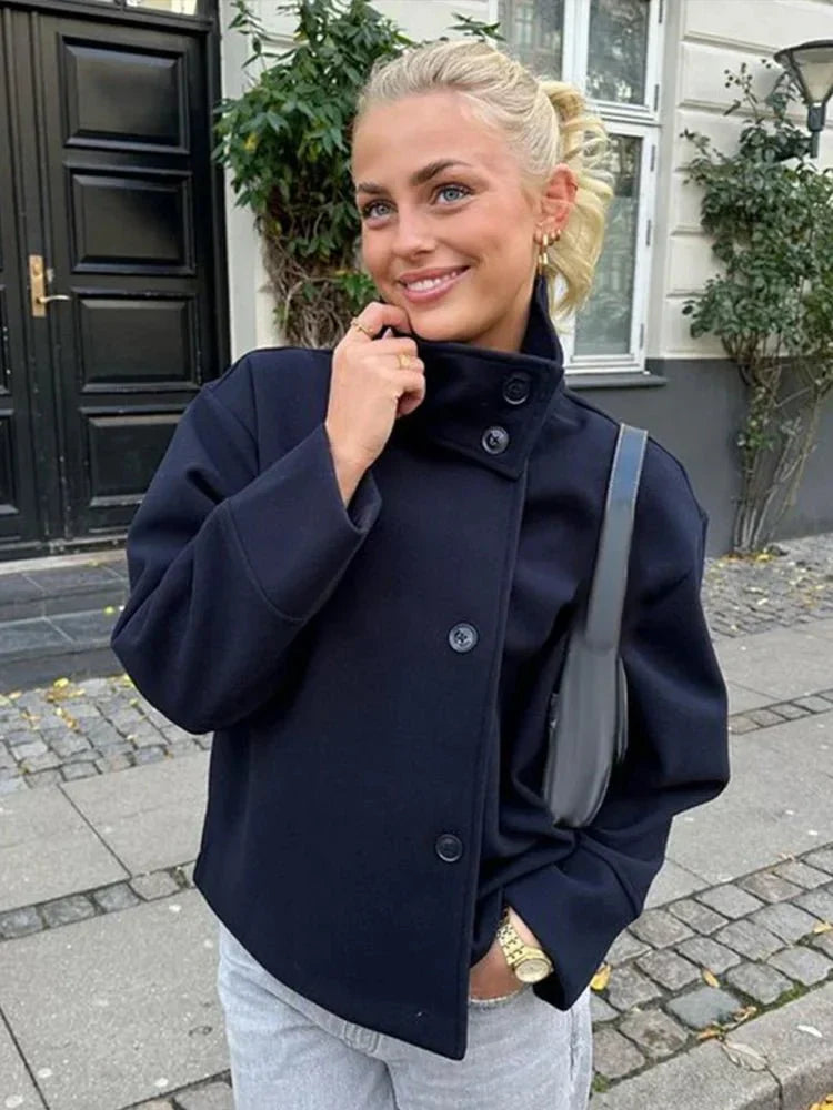 Women's High Neck Tailored Blazer