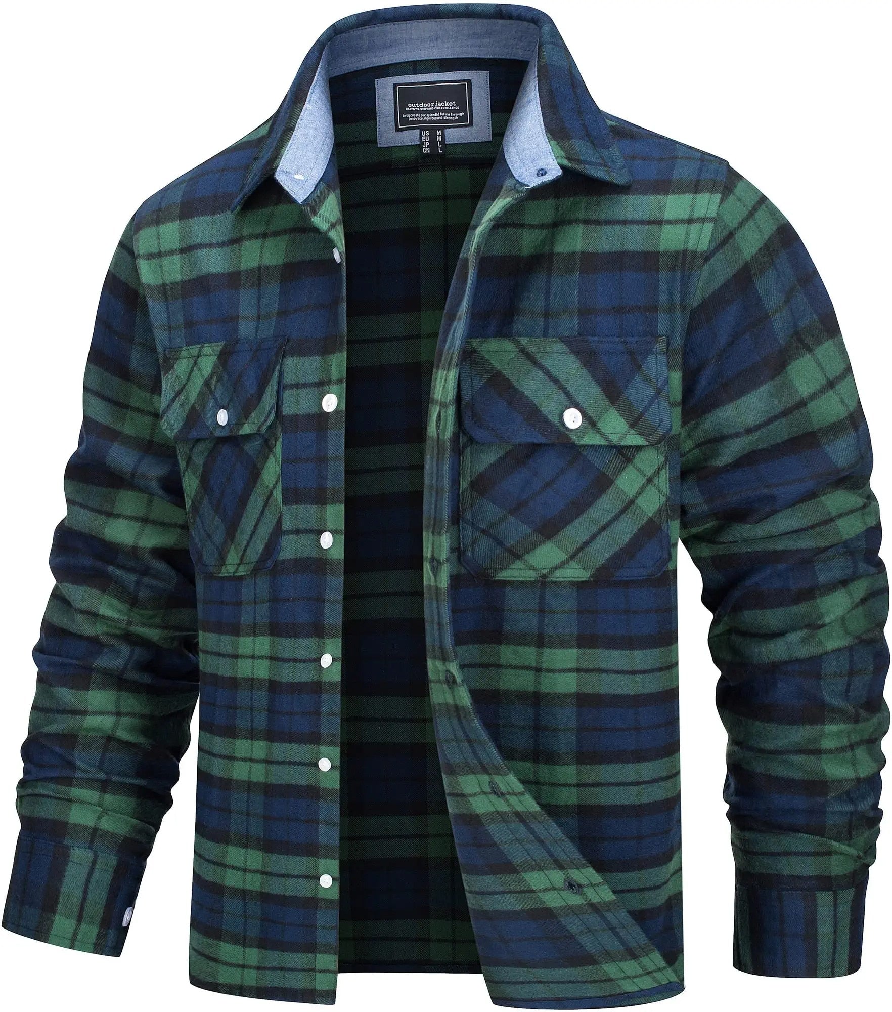 Stylish Cotton Checked Flannel Shirt Jacket