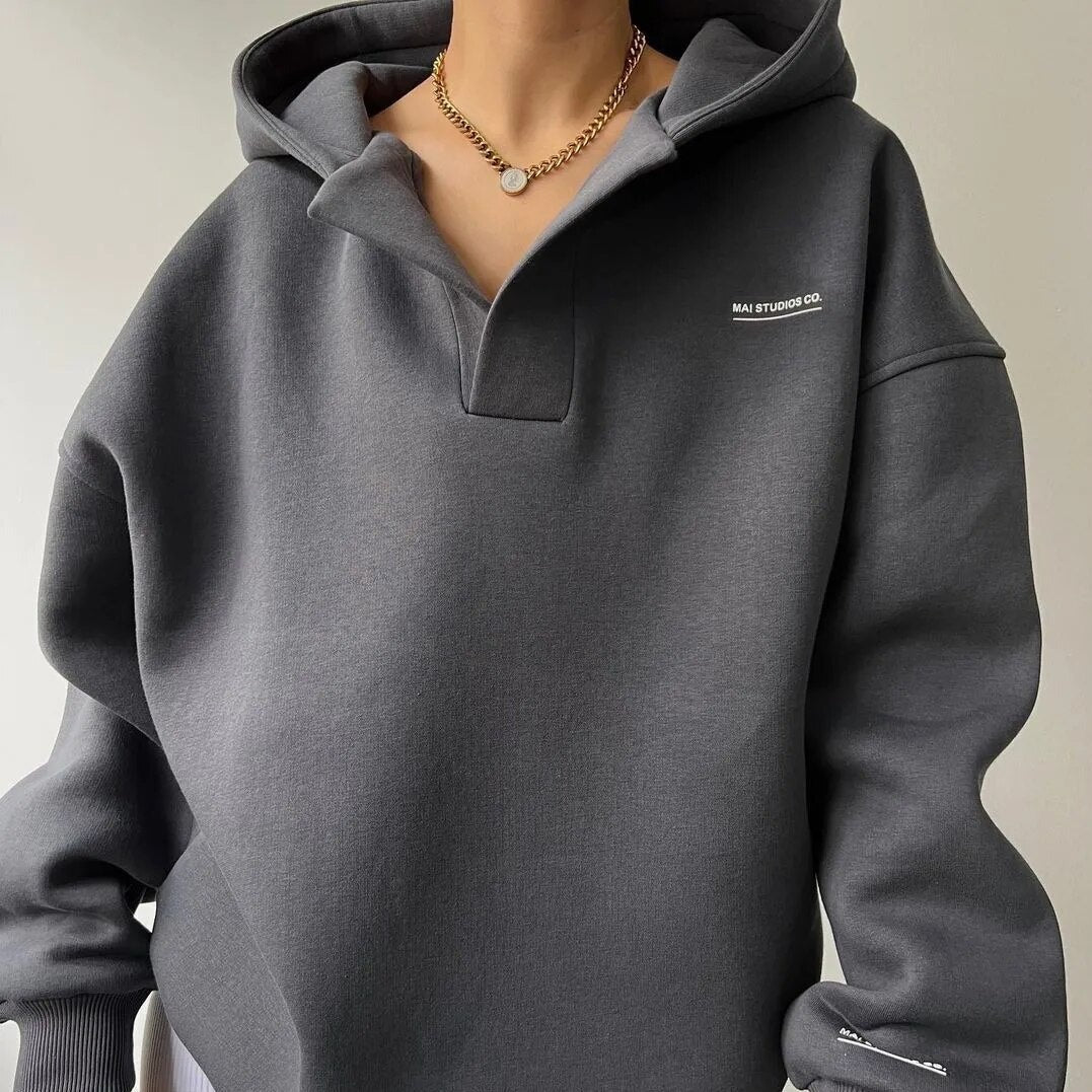 Comfortable Women's Oversized Hoodie with Drop Shoulder