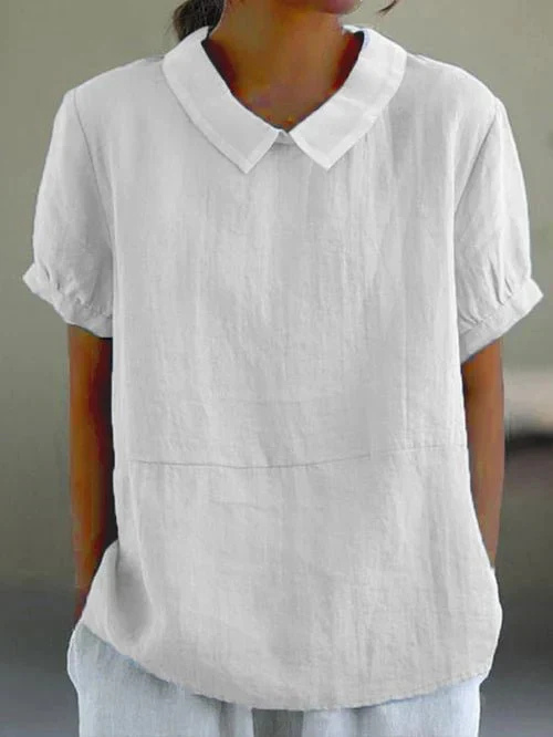 Women's Peter Pan Collar Blouse with Relaxed Fit