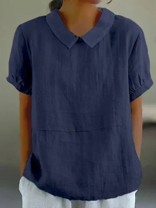 Women's Peter Pan Collar Blouse with Relaxed Fit