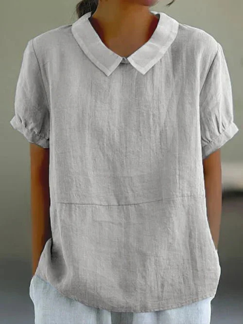 Women's Peter Pan Collar Blouse with Relaxed Fit