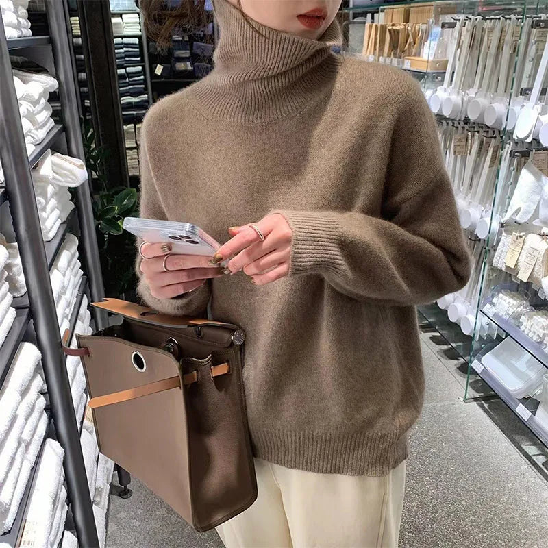 Women's Turtleneck Sweater Soft Knit