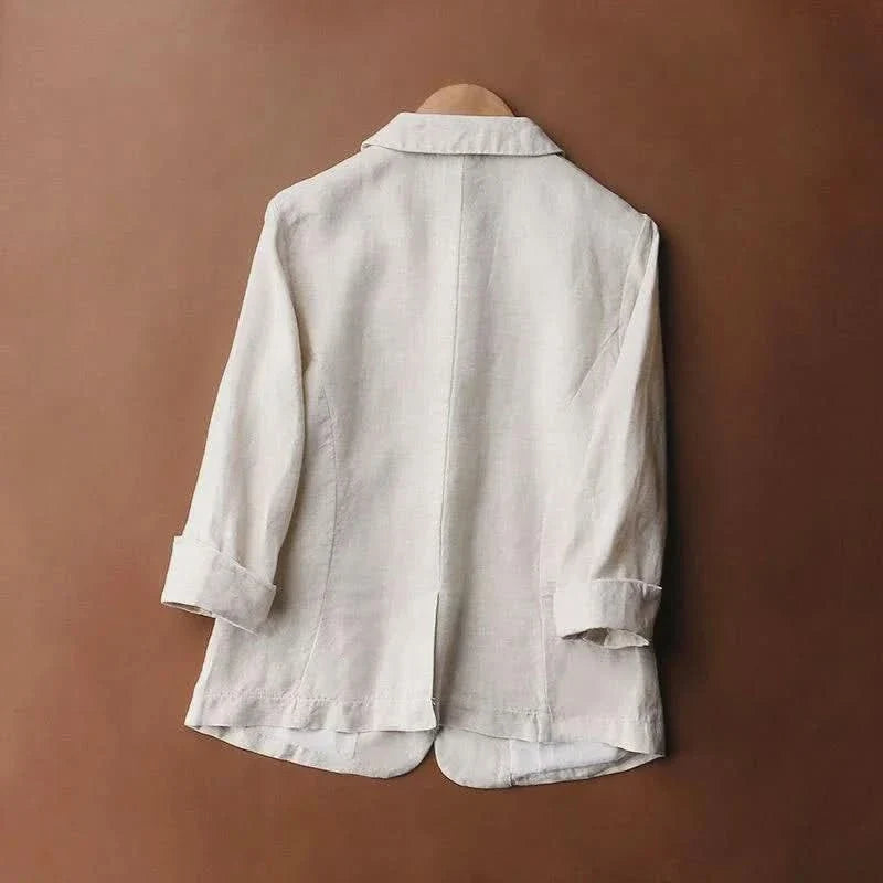 Women's Single-Breasted Linen Blend Blazer