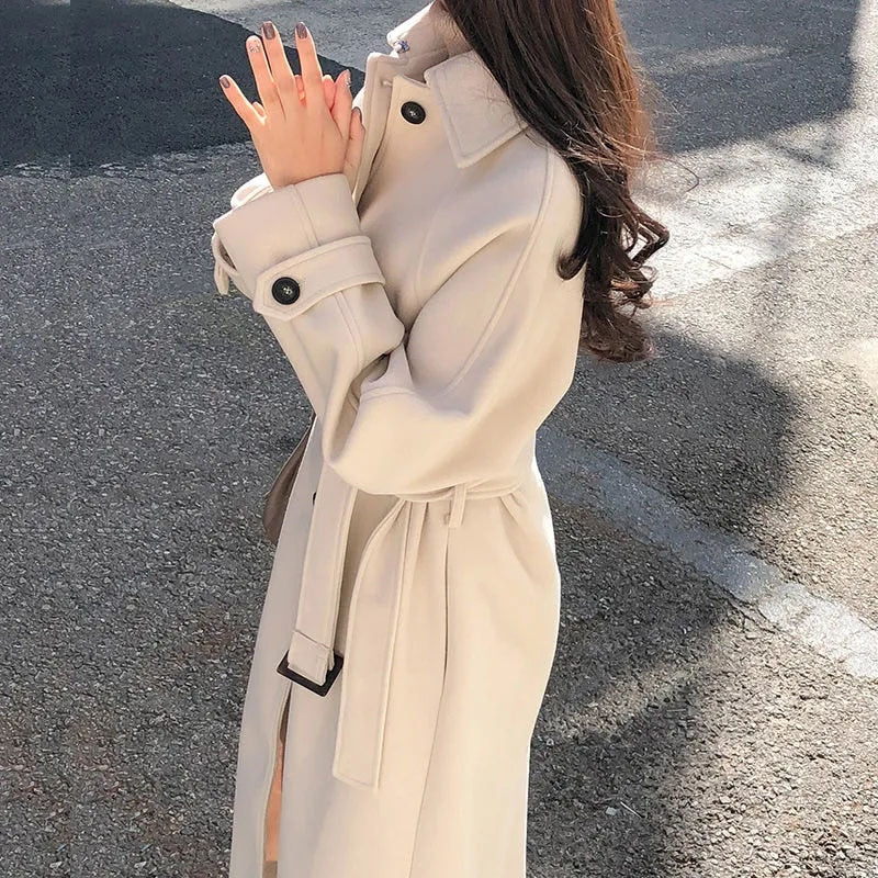 Women's Longline Belted Trench Coat