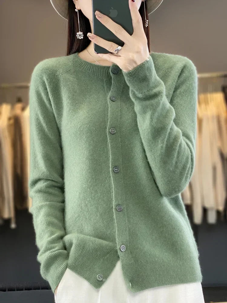 Women's Soft Long Sleeve Button-Up Knit Cardigan