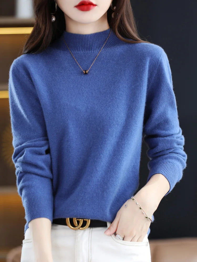 Women's Mock Neck Warm Knit Sweater