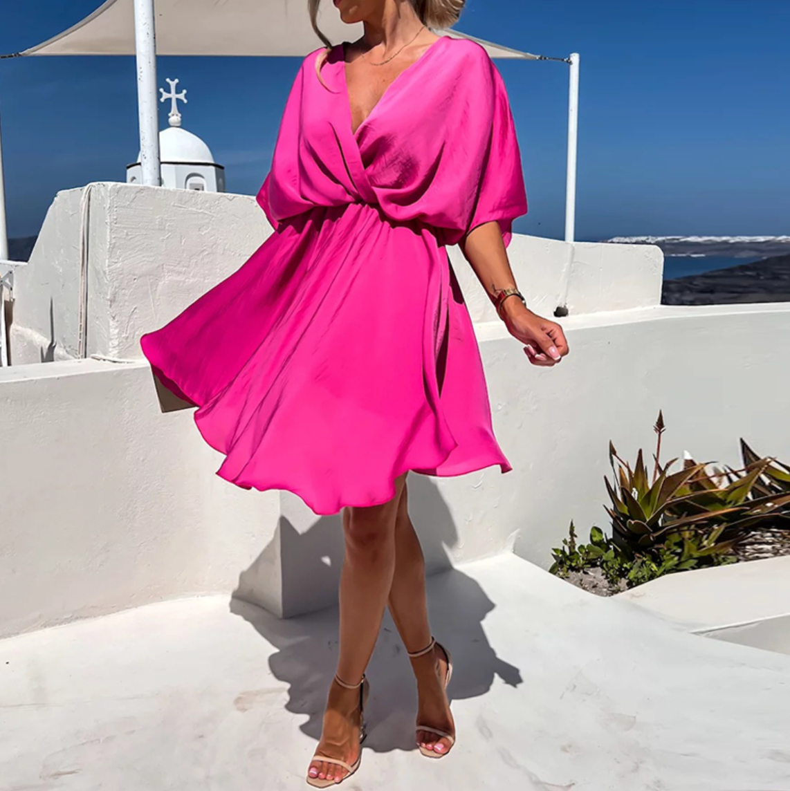 Women’s Flowy Wrap Mini Dress