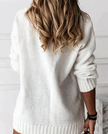 Women's V-Neck Relaxed Fit Pullover Sweater