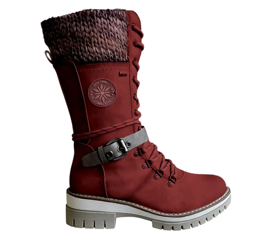 Stylish Women's Winter Boots with Comfortable Knitted Cuff