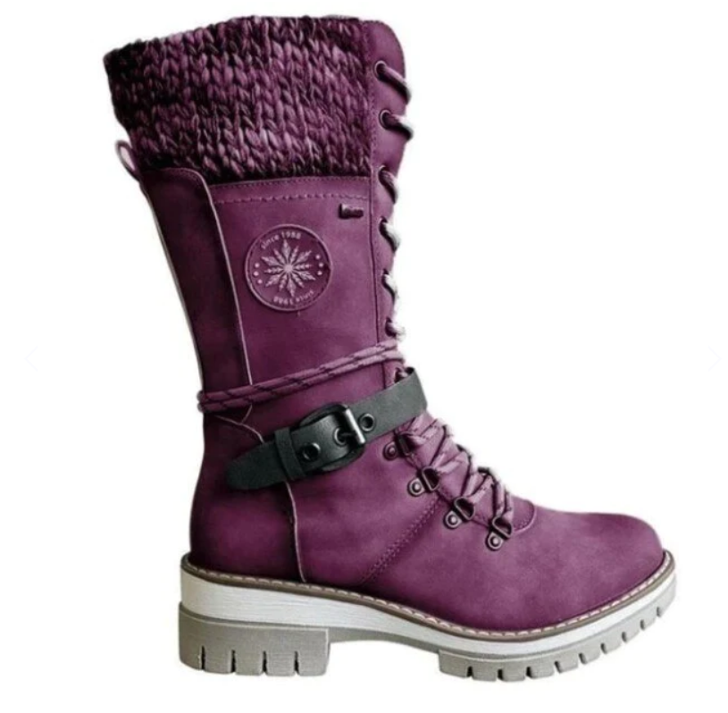 Stylish Women's Winter Boots with Comfortable Knitted Cuff