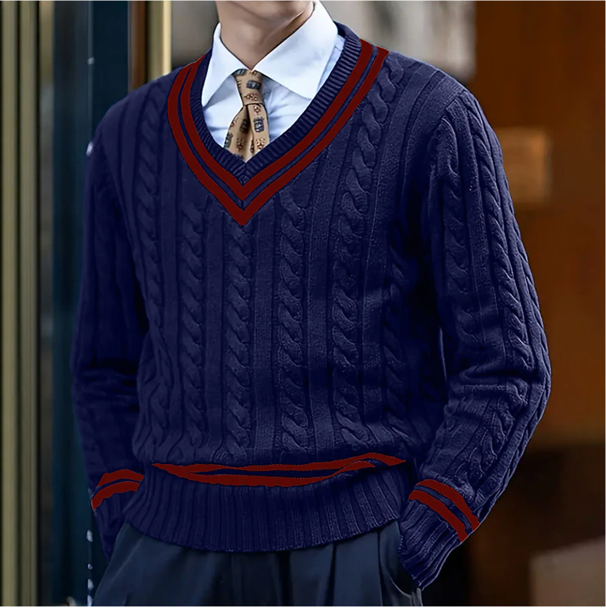 Stylish V-Neck Sweater for Men